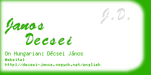janos decsei business card
